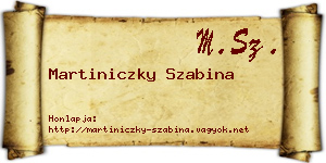 Martiniczky Szabina névjegykártya
